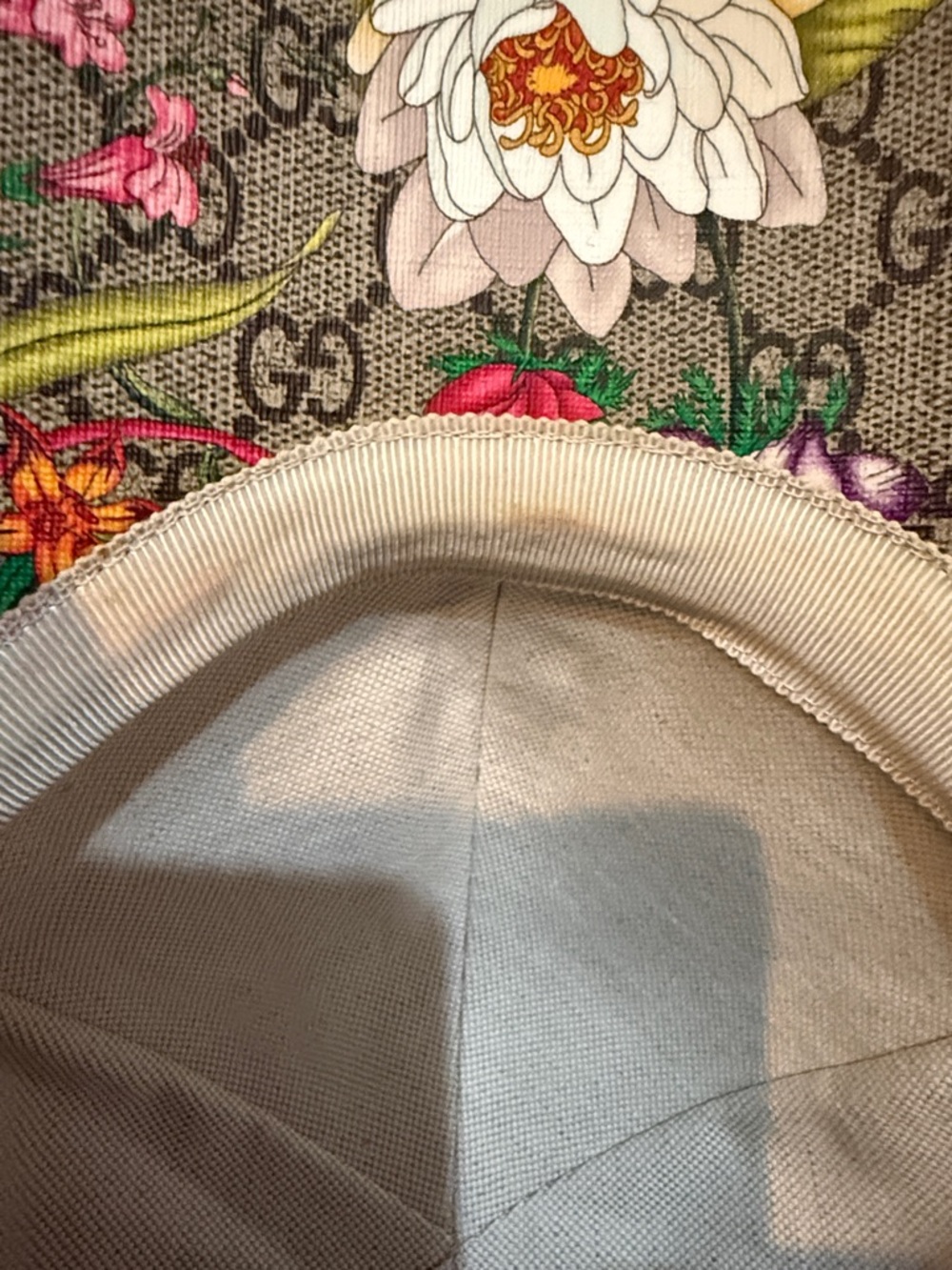 Gucci Floral GG Supreme Baseball Cap in Yellow, Pink, Purple and Green - Picture 5 of 10
